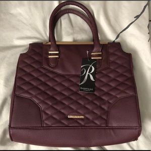 SOLD Rampage Bag Burgundy and Gold Tufted Purse
